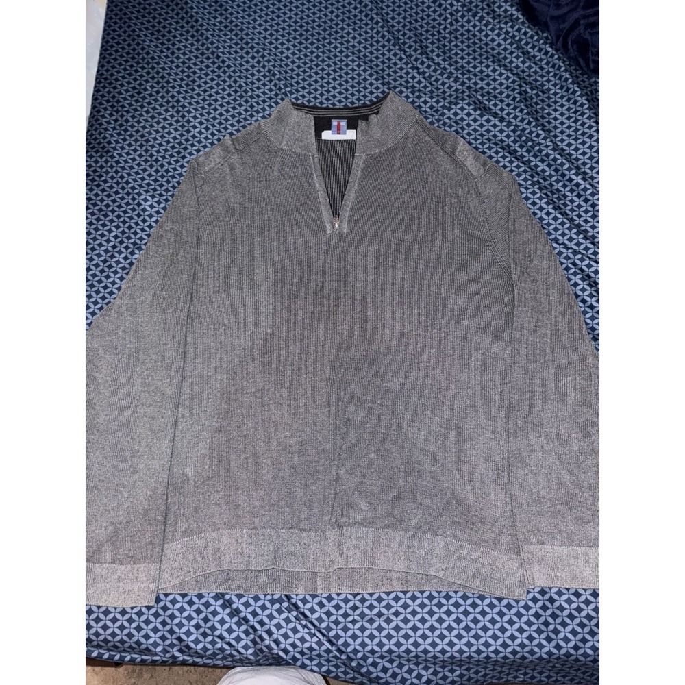 Tommy Bahama Mens 1/4 Zip Mock Neck Reversible Pullover Grey -  XXL